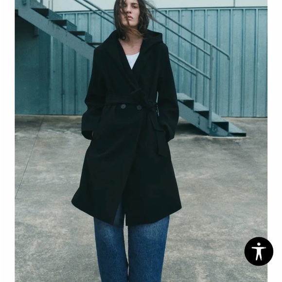 NWT Zara Belted Soft Hooded Coat - Picture 11 of 14